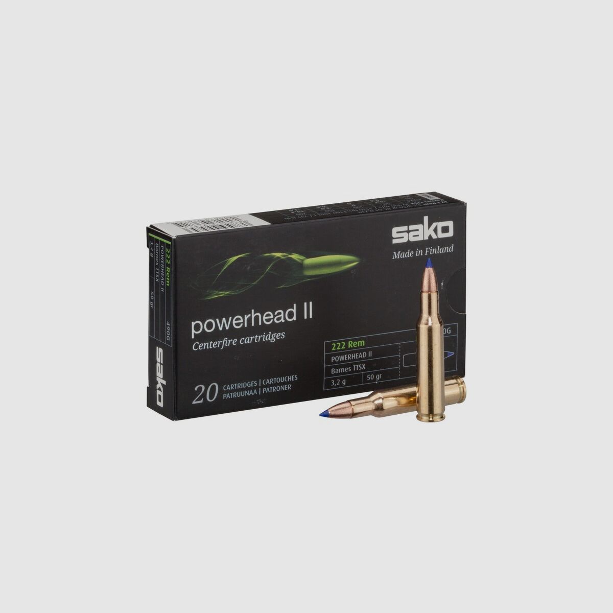 Sako Powerhead II | 222 rem | 3,2g/50gr | 20stk, billede 1 af 2