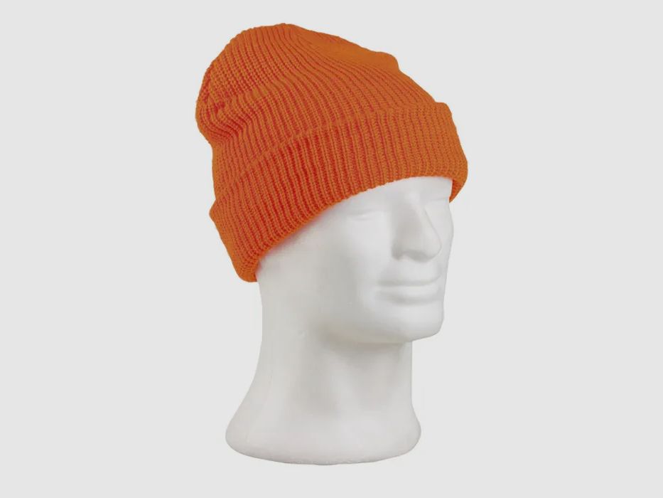 Rollstrickmütze Orange - Polyacryl - Unigröße