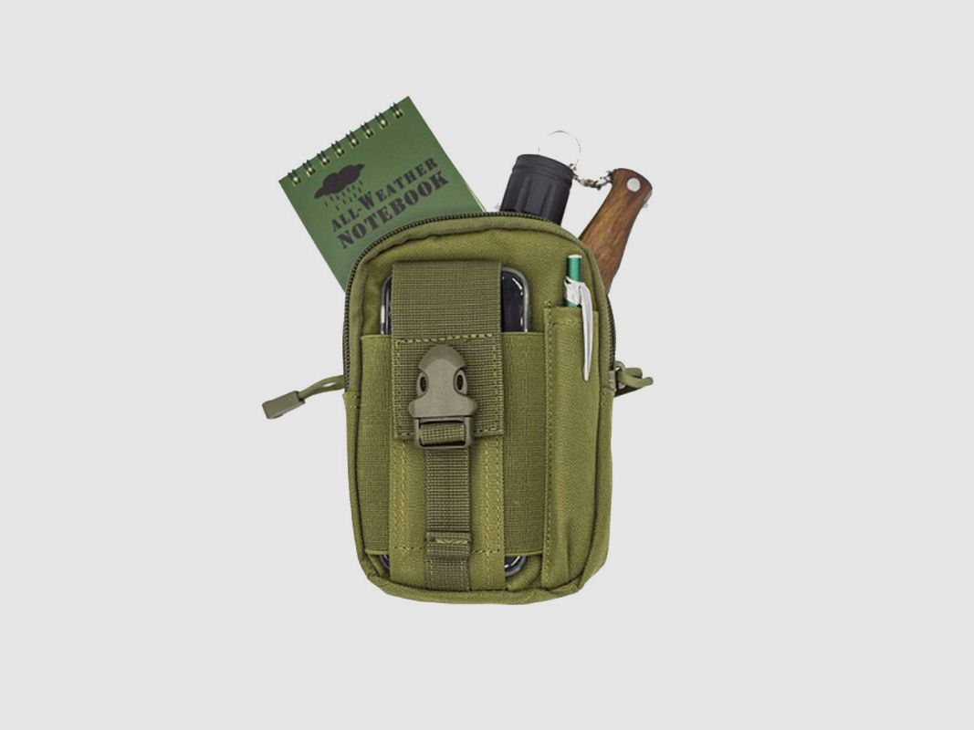 BARBARIC – Taktische Tasche für Zubehör MOLLE-System Grün | 12x17x7cm, Bild 2 von 2