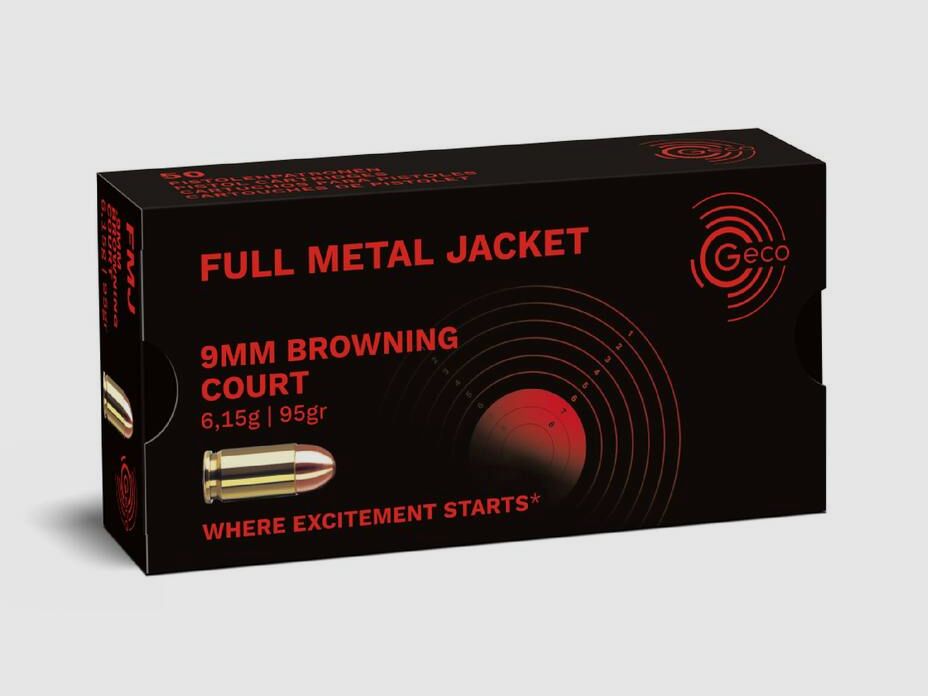 GECO – 9 mm Browning short Full Metal Jacket 6,15g/95gr, Bild 1 von 2