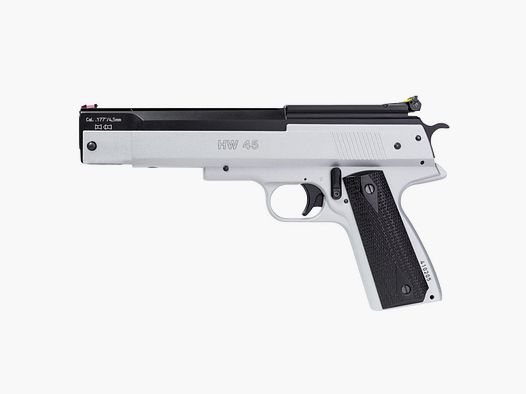 Pistola de aire Weihrauch HW 45 con aspecto de acero inoxidable Cal. 4,5 mm Diabolo