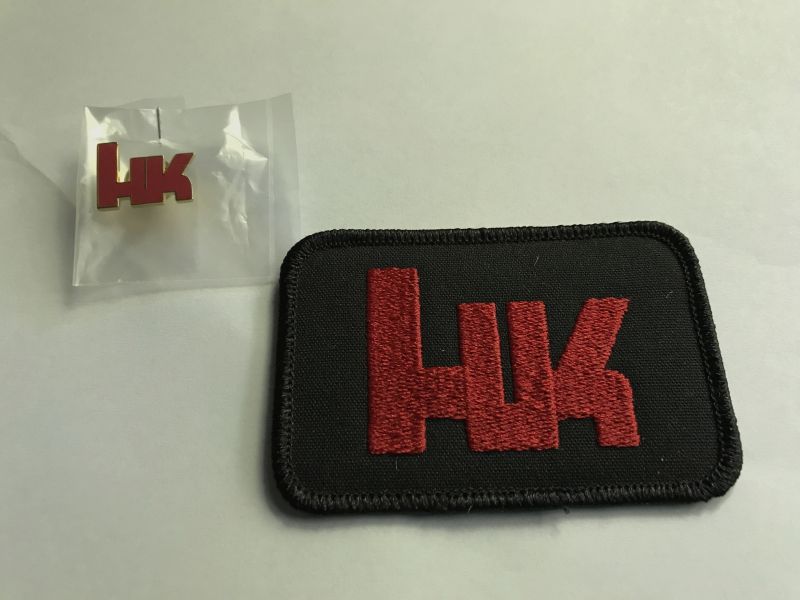 Aufnäher und Pin Heckler u. Koch, HK