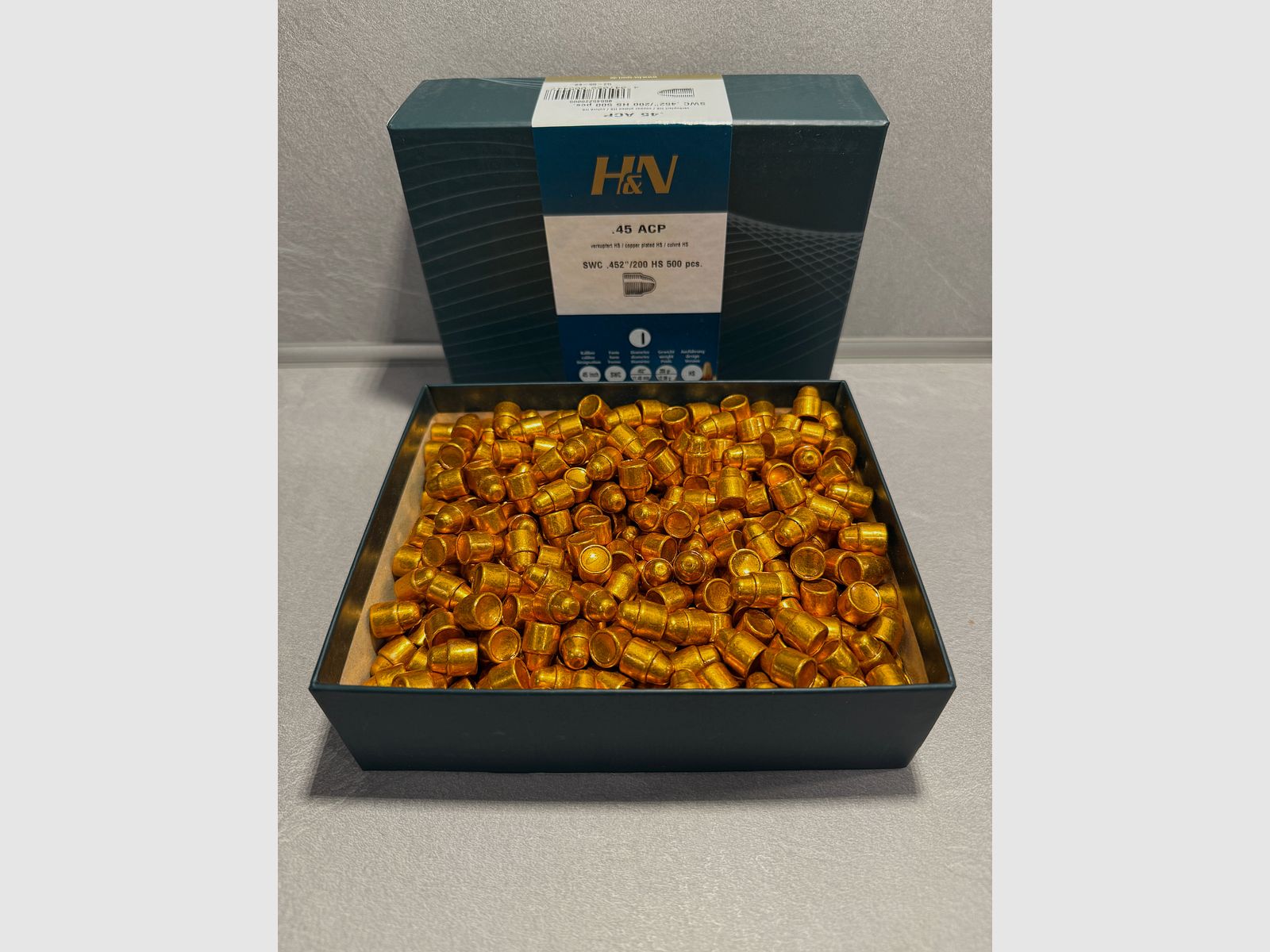 H&N SWC .452, 200 gr HS Semi-Wadcutter Geschoss (SWC) für 45 ACP / 45 Auto