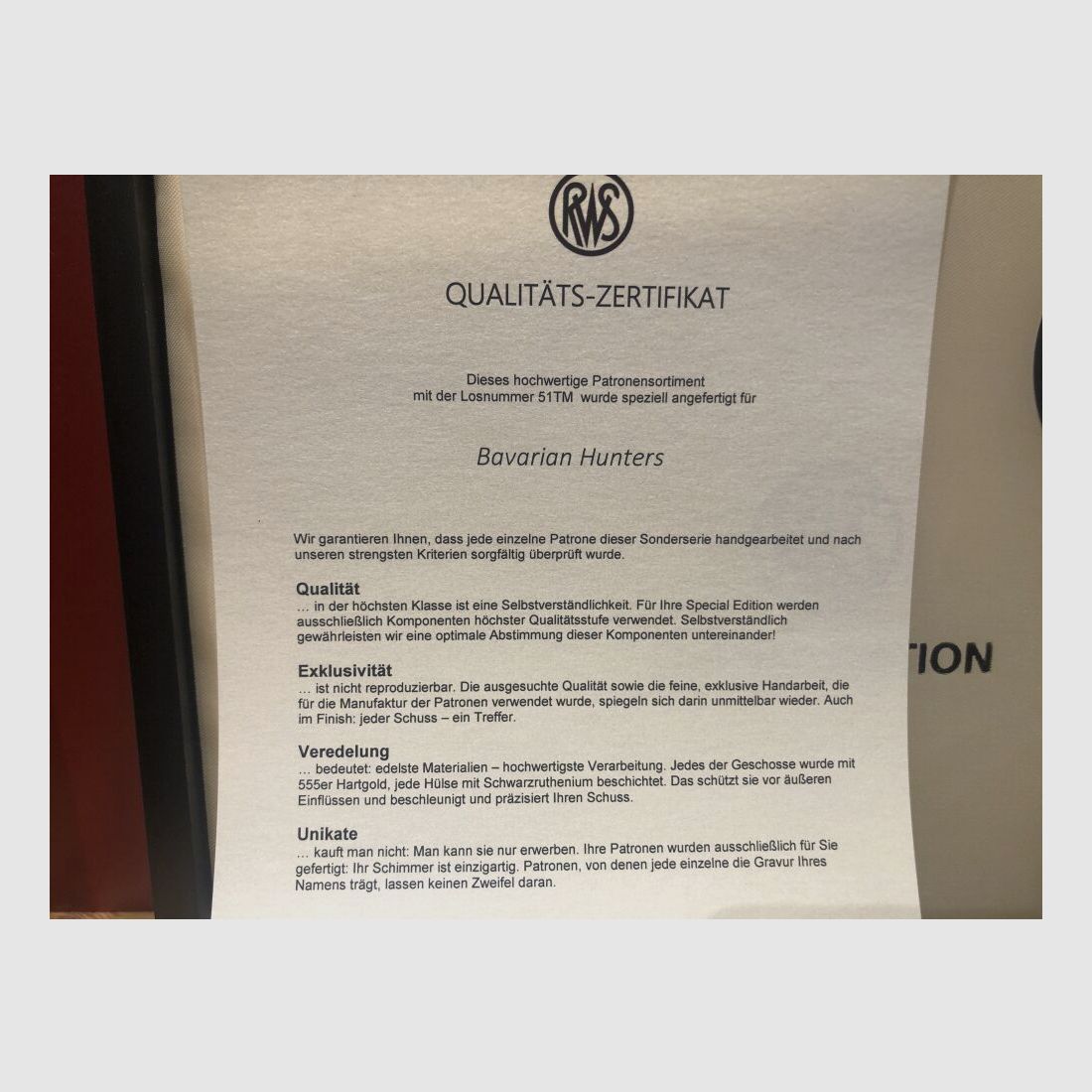 RWS RUAG Special Edition "Bavarian Hunters