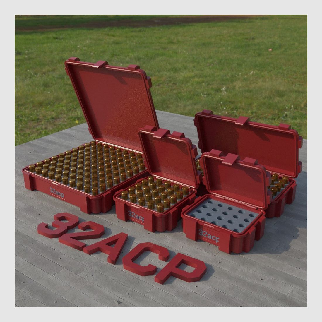 Filamelt ammunition box / .32 ACP / 'flip lid' / cartridge box, ammo box, image 3 of 8