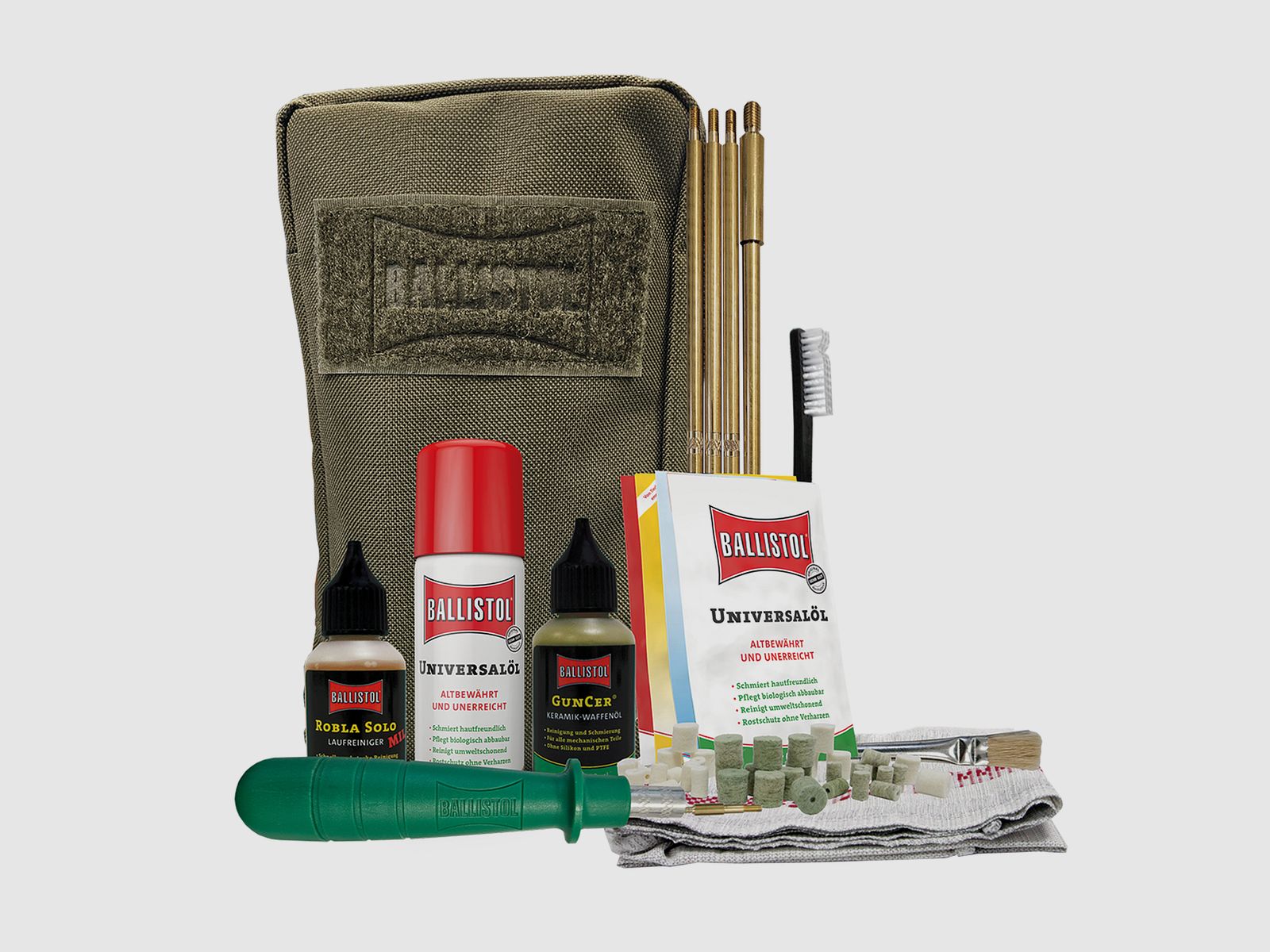 Kit de nettoyage d'armes 52 pièces olive