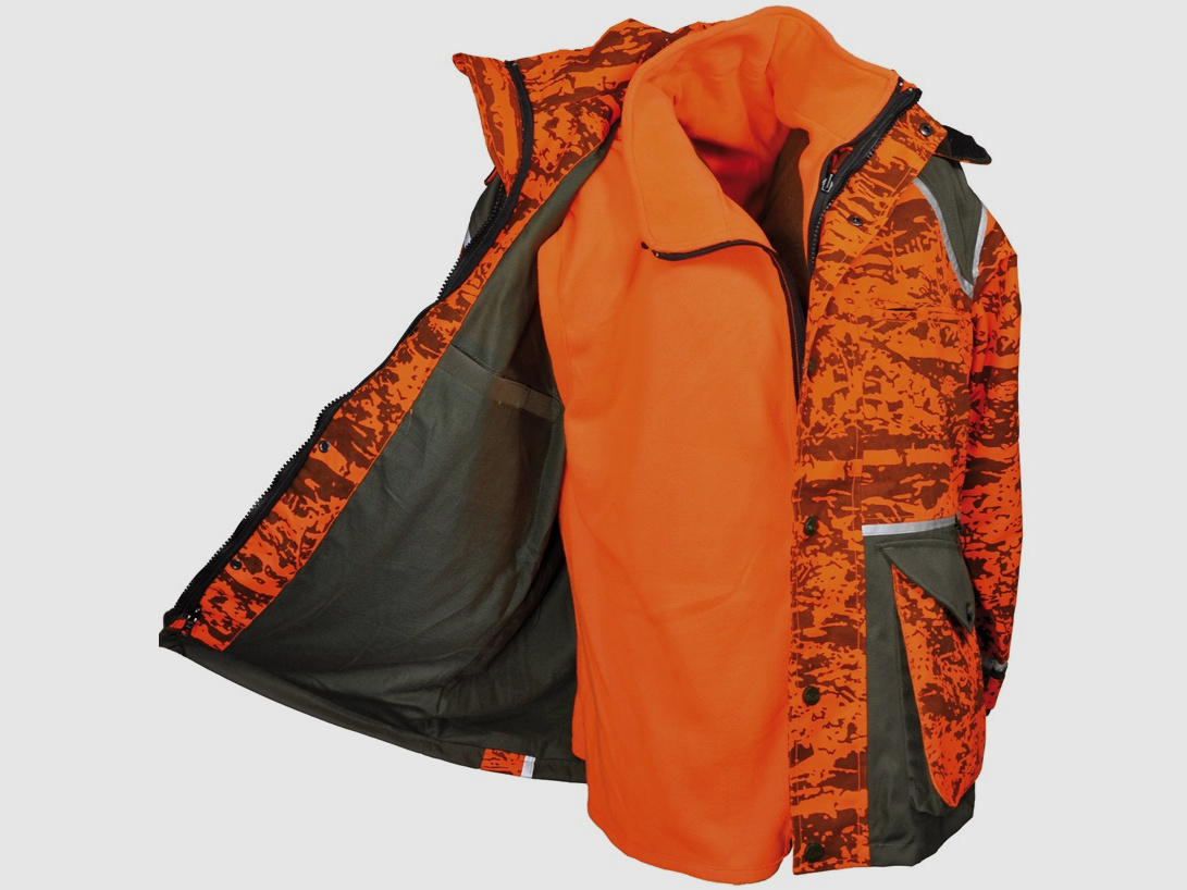Veste de conducteur de chien - chasse à courre - orange/camouflage
