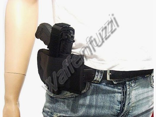 Funda de cinturón multifuncional de nylon para pistolas de tamaño mediano