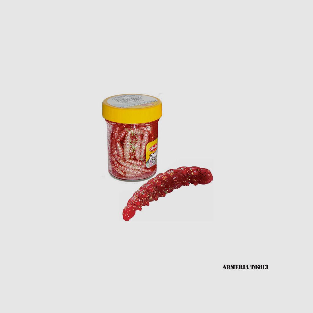 BERKLEY – POWERBAIT SPARKLE HONEY WORM Red/Scales (55 pcs)