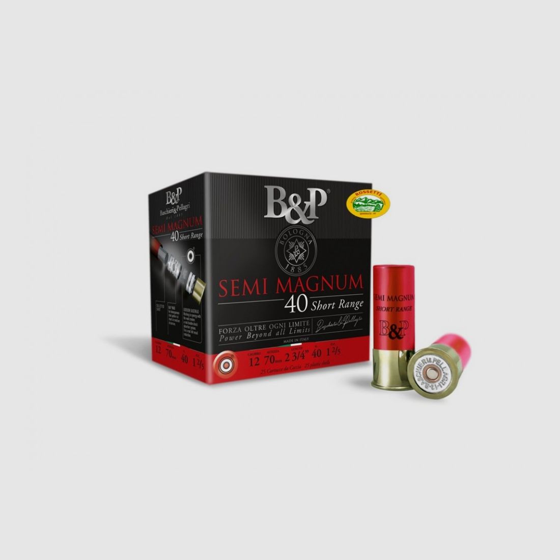 BASCHIERI & P. Patronen Semimagnum 40 SR Short Range Kal.12 gr.40 pb.6