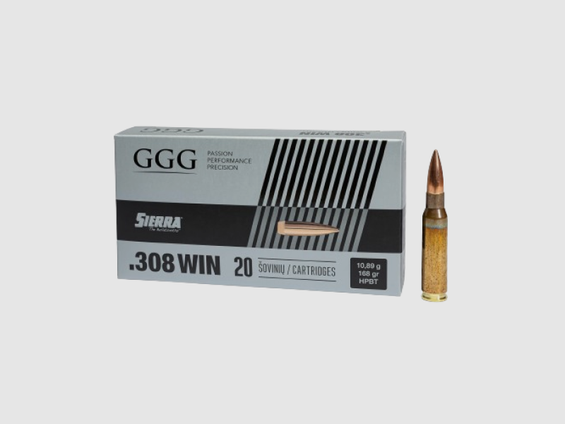 .308WIN GGG SIERRA FMJ HPBT 168GR
