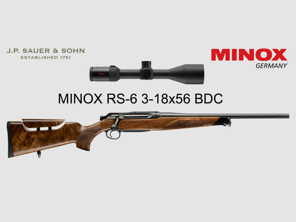 J.P. Sauer & Sohn Sauer 505 Ergo Lux Fucile a ripetizione HQ3 Pacchetto di attrezzature Elegance + VSR | 8.5x55 Blaser | MINOX RS-6 3-18x56 BDC