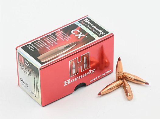 Büchsengeschosse, Hornady .338 CX, 185gr, 50 Stk, .338 Lapua Mag.