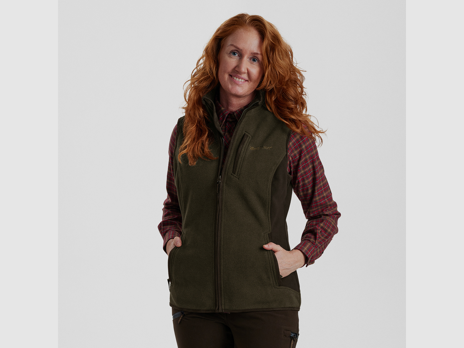 Lady Pam Bonded Fleeceweste - Graphite Green Melange – Kleidergröße Damen: 38