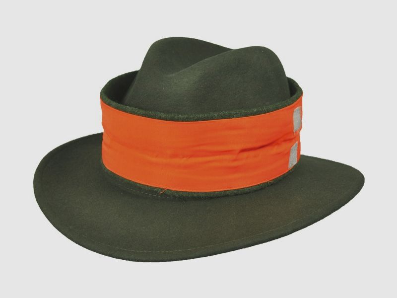 Wollhut mit Leuchtband - oliv