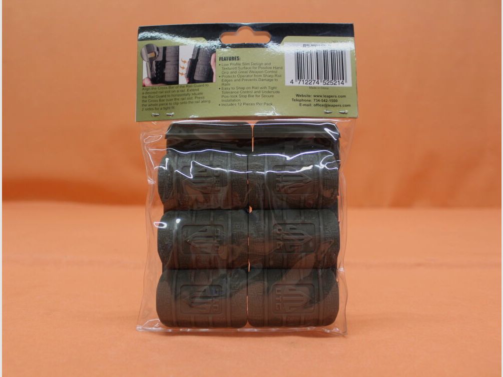 UTG - Leapers UTG Picatinny Rail Cover (RB-HP12D-B) FDE Basso Profilo Copertura in Gomma per Rail ca. 5cm lungo/ VE 12 pezzi