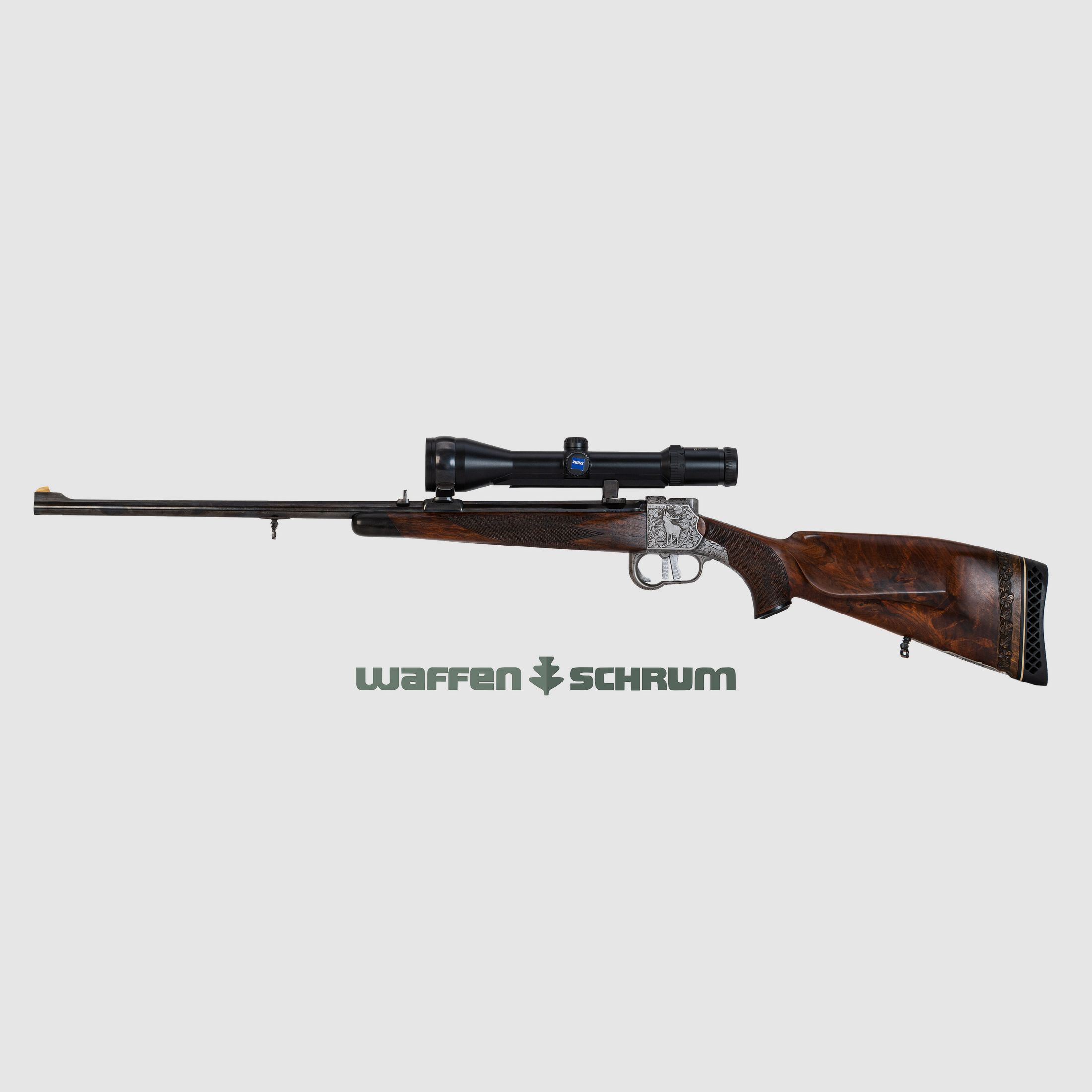 Ferlach Heeren 7x65R, ZF Zeiss Diavari VM 2.5-10x50 Abs.40, Suhler hook mount LL: 62 cm