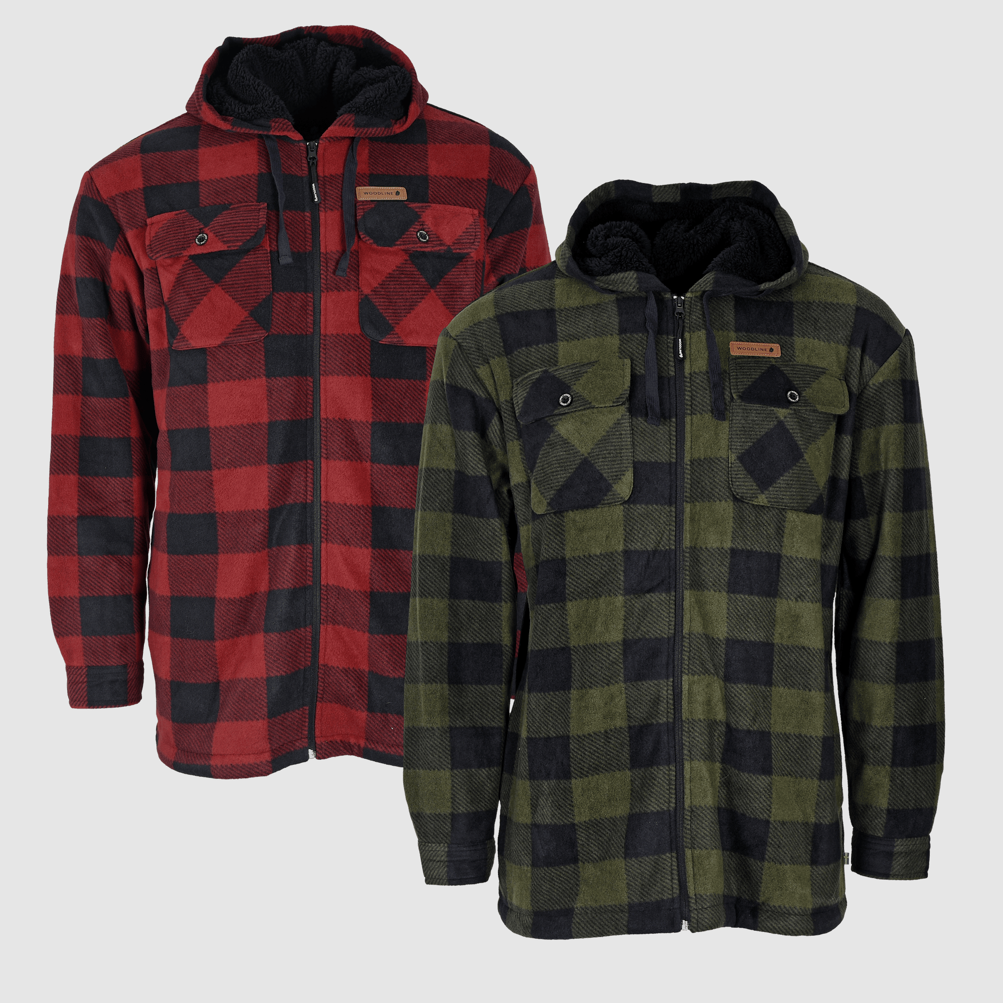 Woodline Fleece Jacket Canada Rosso e Verde 2-Pack