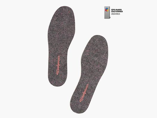 Woolpower/Ullfrotté Filz Einlegesohlen Kinder / Felt Insoles KIDS 34-35 Recycle Grey