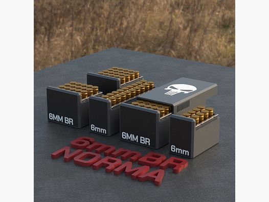 Filamelt skrzynka na amunicję / Ammo Box 6mm BR Norma - pudełko na naboje 'przesuwna pokrywa' - 10 / 20 / 25 / 50 rund
