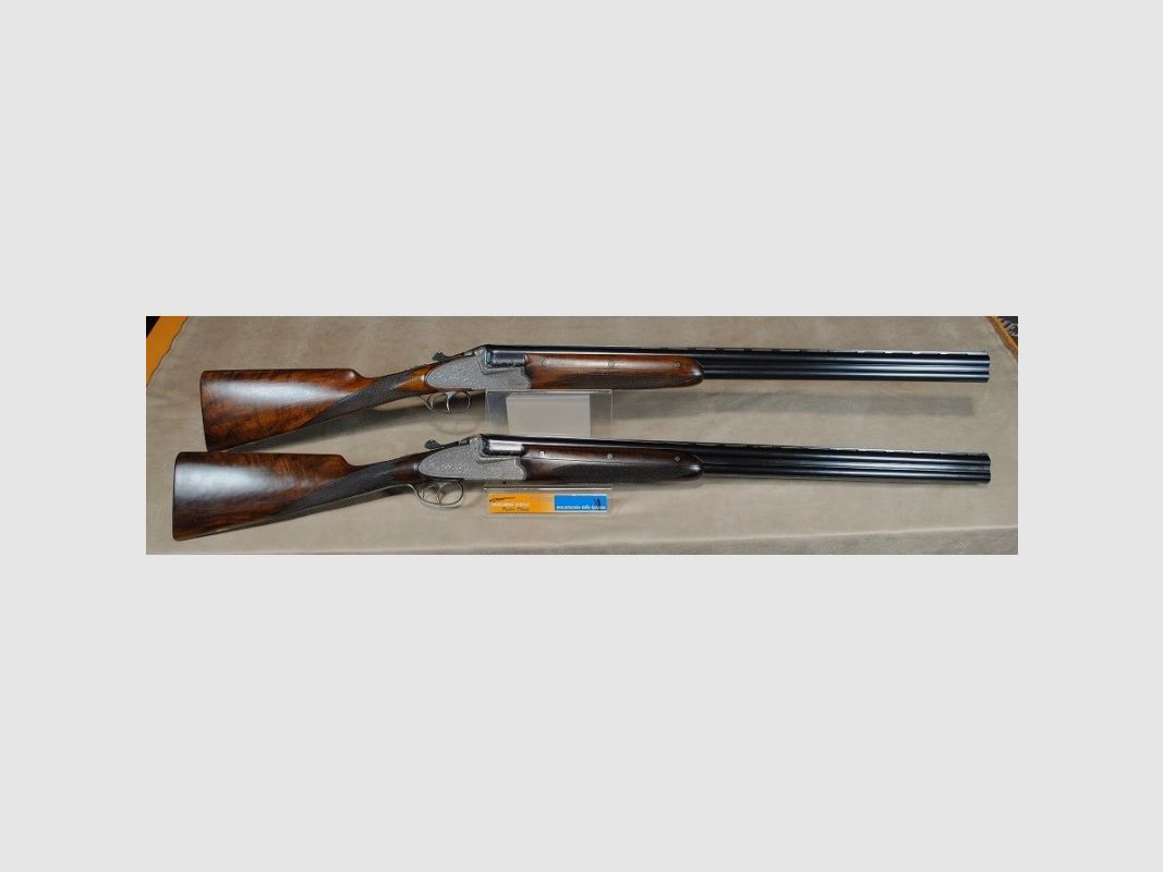Paar von Flinten Bockdoppelflinte mit Platten Merkel 303E 12/70, Bild 2 von 17