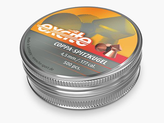 H&N EXCITE COPPA SPITZKUGEL - VERKUPFERT - 4,5MM - 500 STÜCK