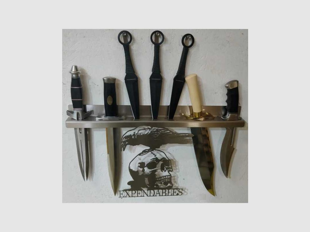 The Expendables Messer Designer Wandhalter Edelstahl 3D Effekt