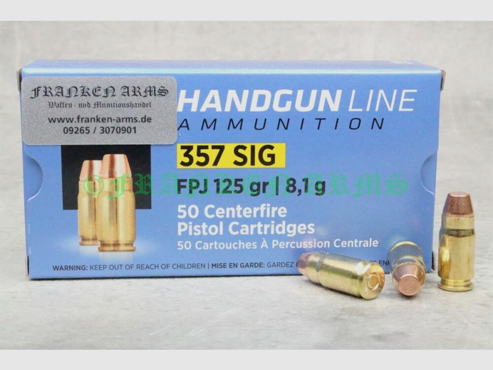 PPU .357 SIG FPJ 125gr. 8,1g 50 Stück Staffelpreise