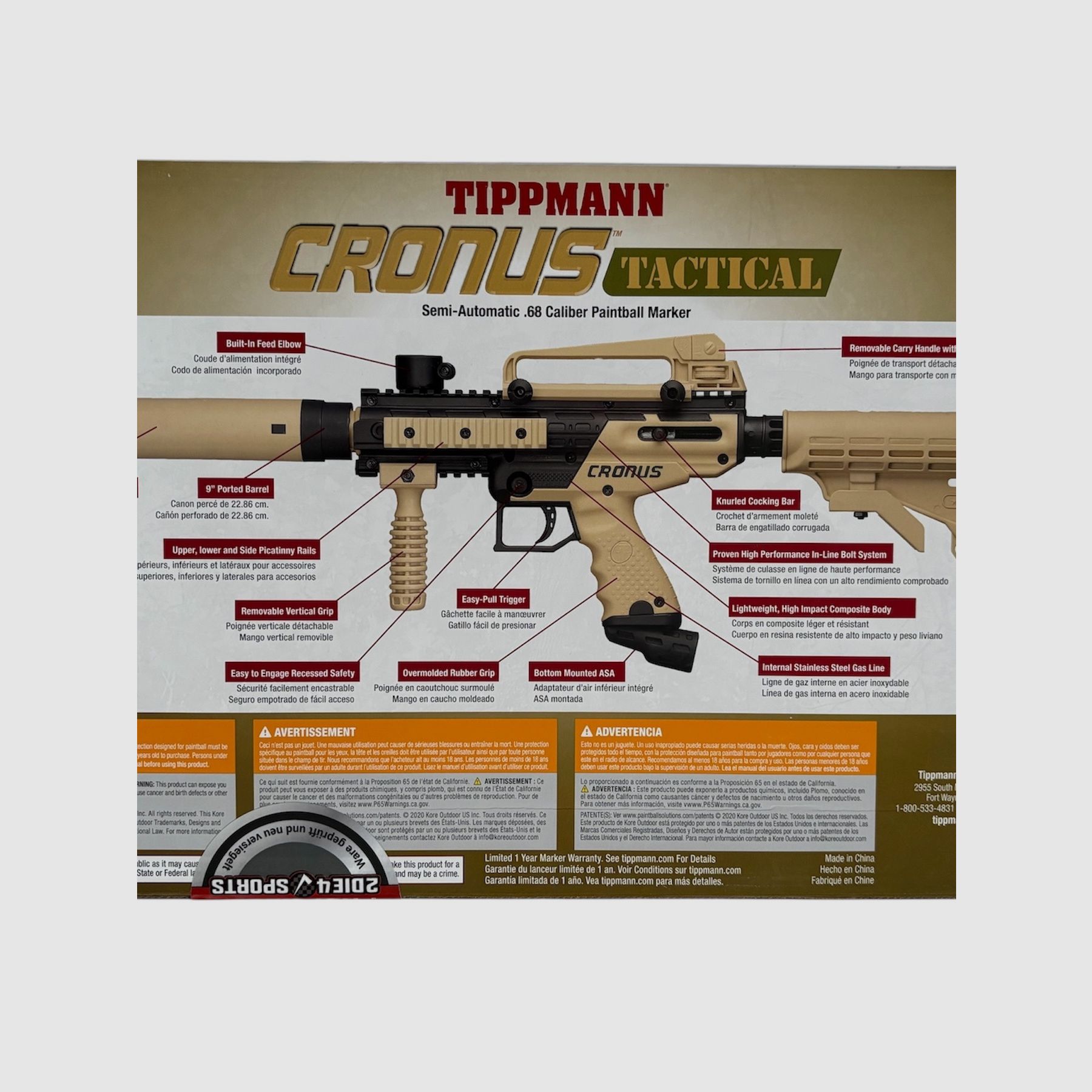NEU OVP Tippmann Cronus Tactical Kal. .68 Paintball Markierer + 0,4L 200 Bar HP Flasche