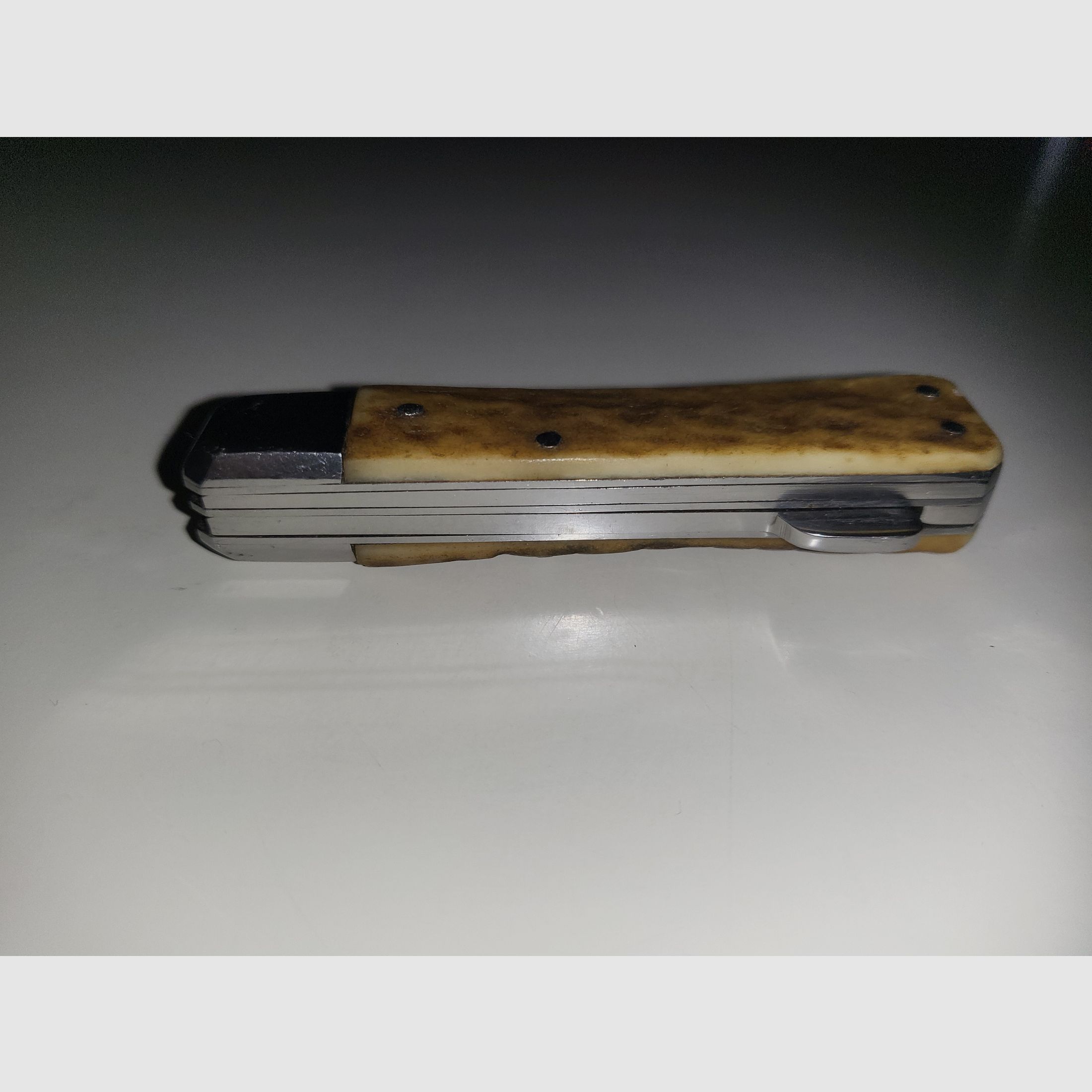 GML Leegebruch Jagdtaschenmesser – Handarbeit – Echtes Hirschhorn – DDR Rarität