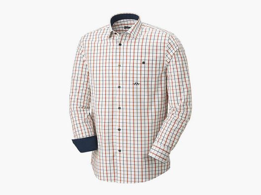 Blaser Herren Hemd Oxford Modern Fit Otwin Marine/ Burned Orange kariert