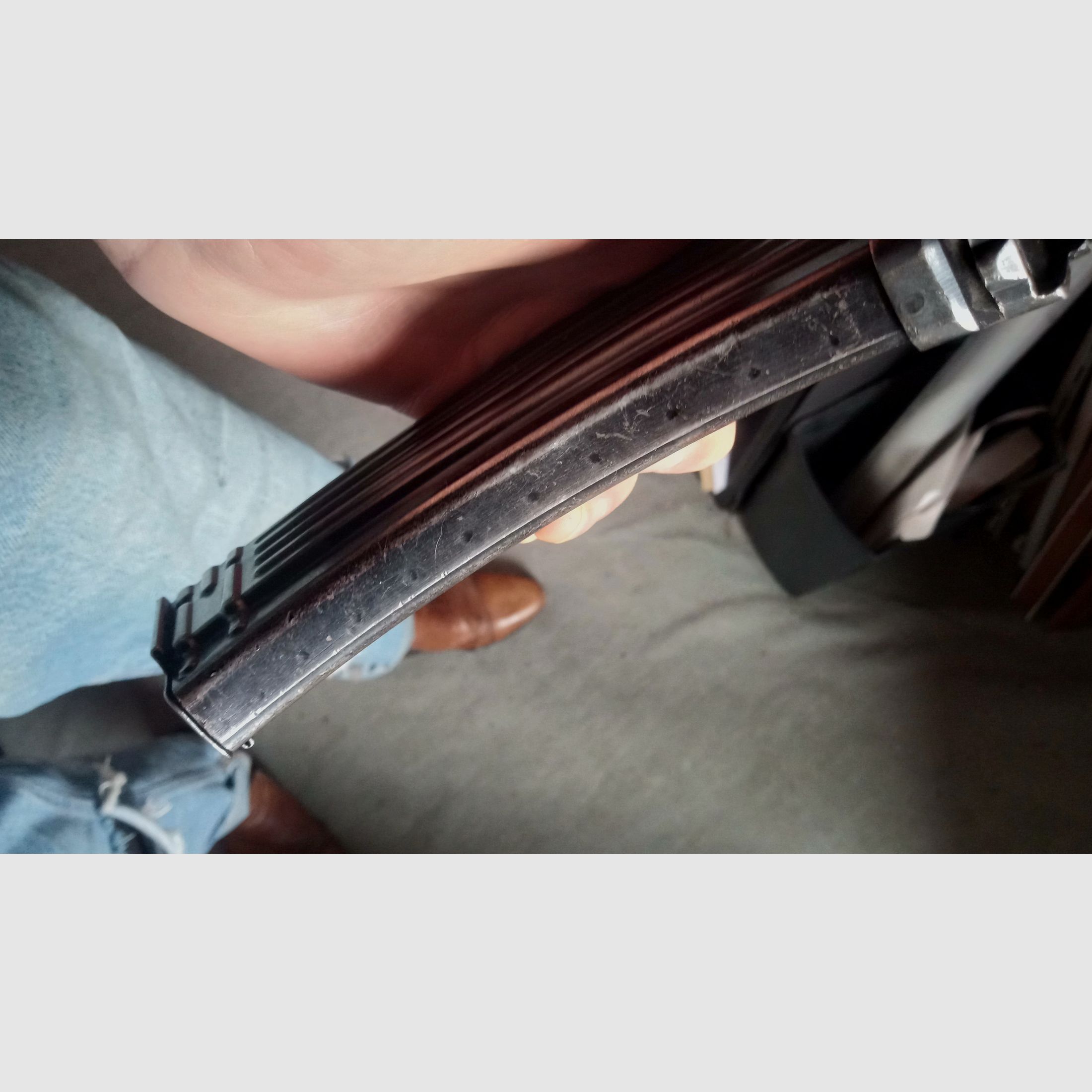 Very likely early Polish kbkg wz. 60 / AK47 steel decorative magazine (non-functional/deactivated) // KBK AKGN WZ.60 / also fits in GSG Co2 Cybergun called China-Yunker