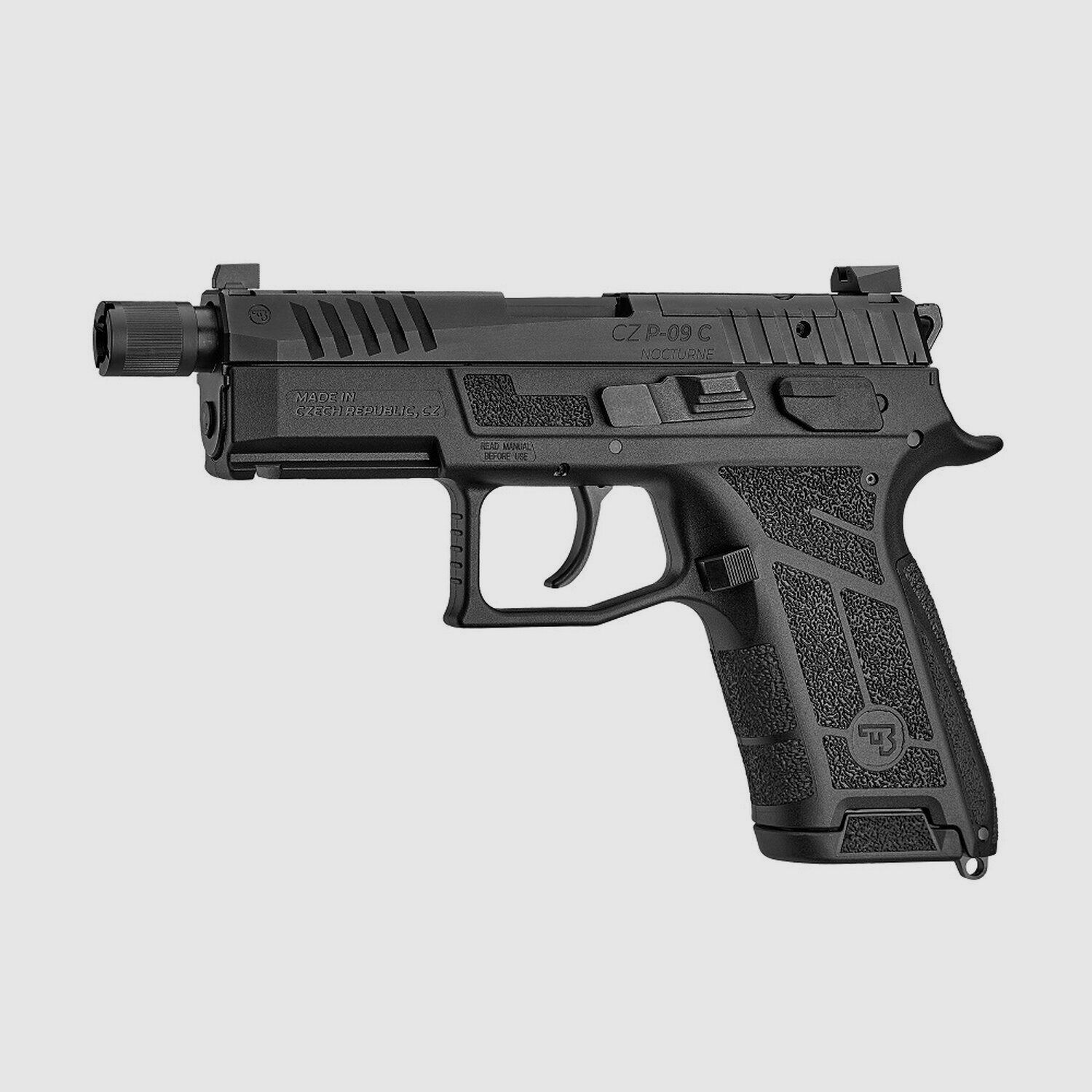 Pistole CZ P-09C Nocturne mit Gewinde 15 Schuss 9×19