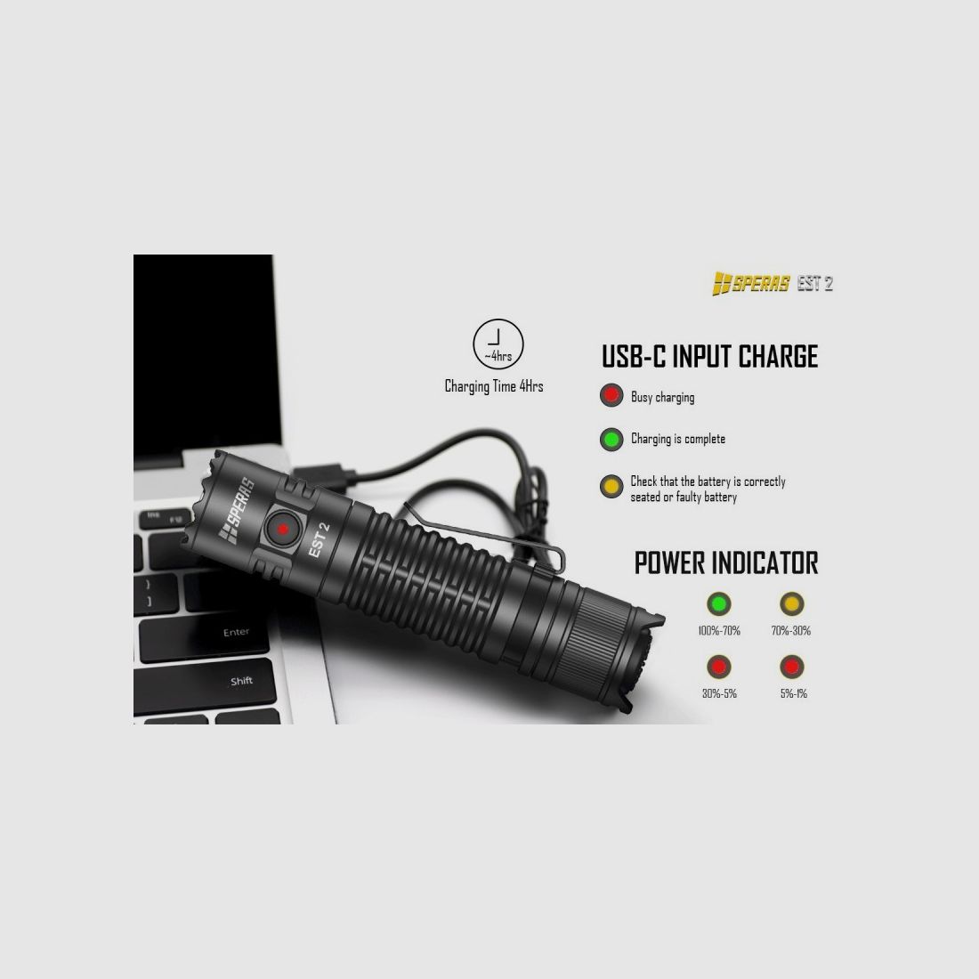 COMPACHTE LED-FLITSER 1900 LUMENS, afbeelding 4 van 6