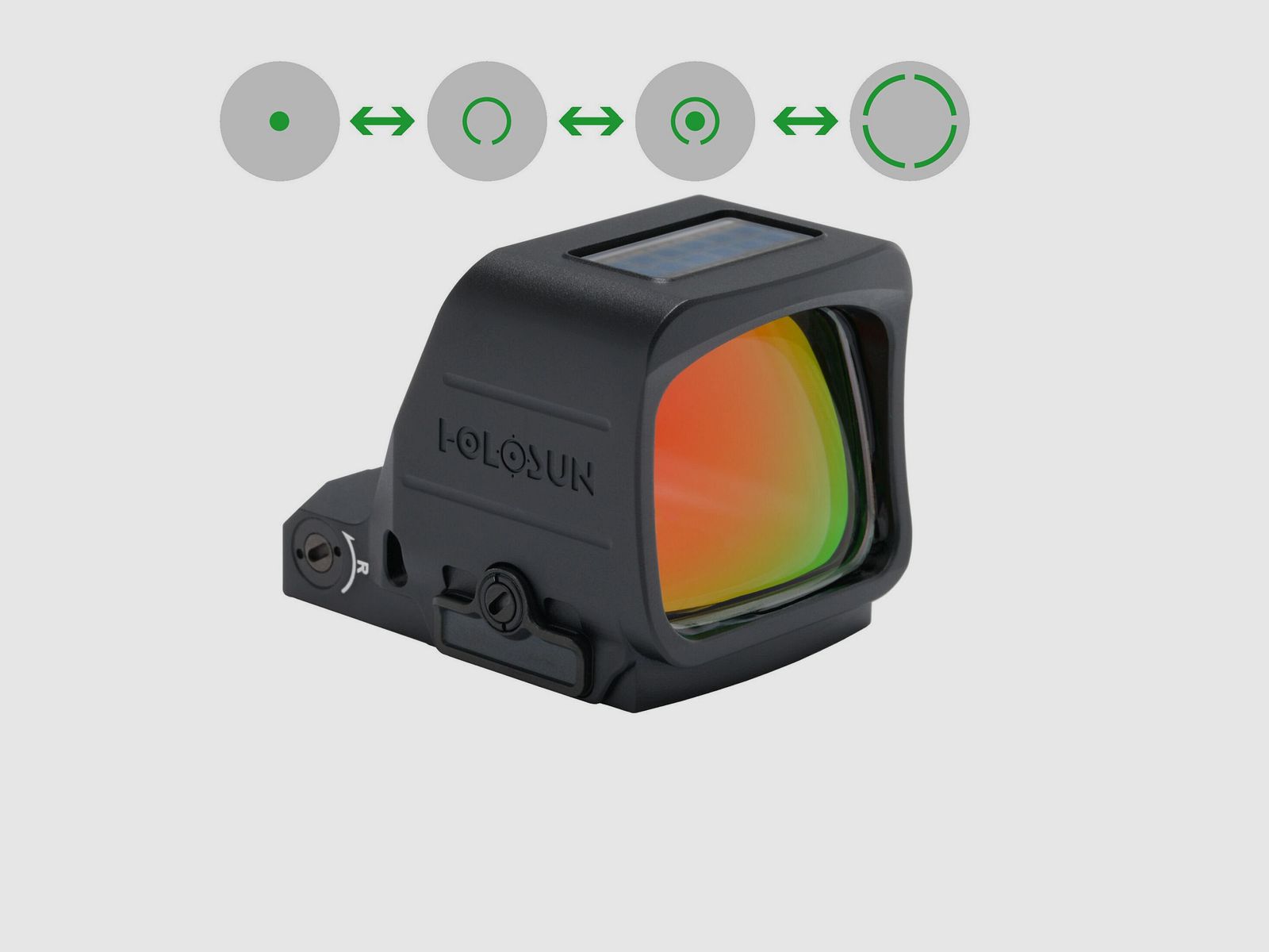 Holosun Reflexvisier HE507-PROMAX-GR-PRS mit grünem PRS Wechselabsehen: 2MOA Dot mit 8 / 20 / 32MOA Circledot und 8 / 20 / 32MOA Circle, Bild 1 von 3