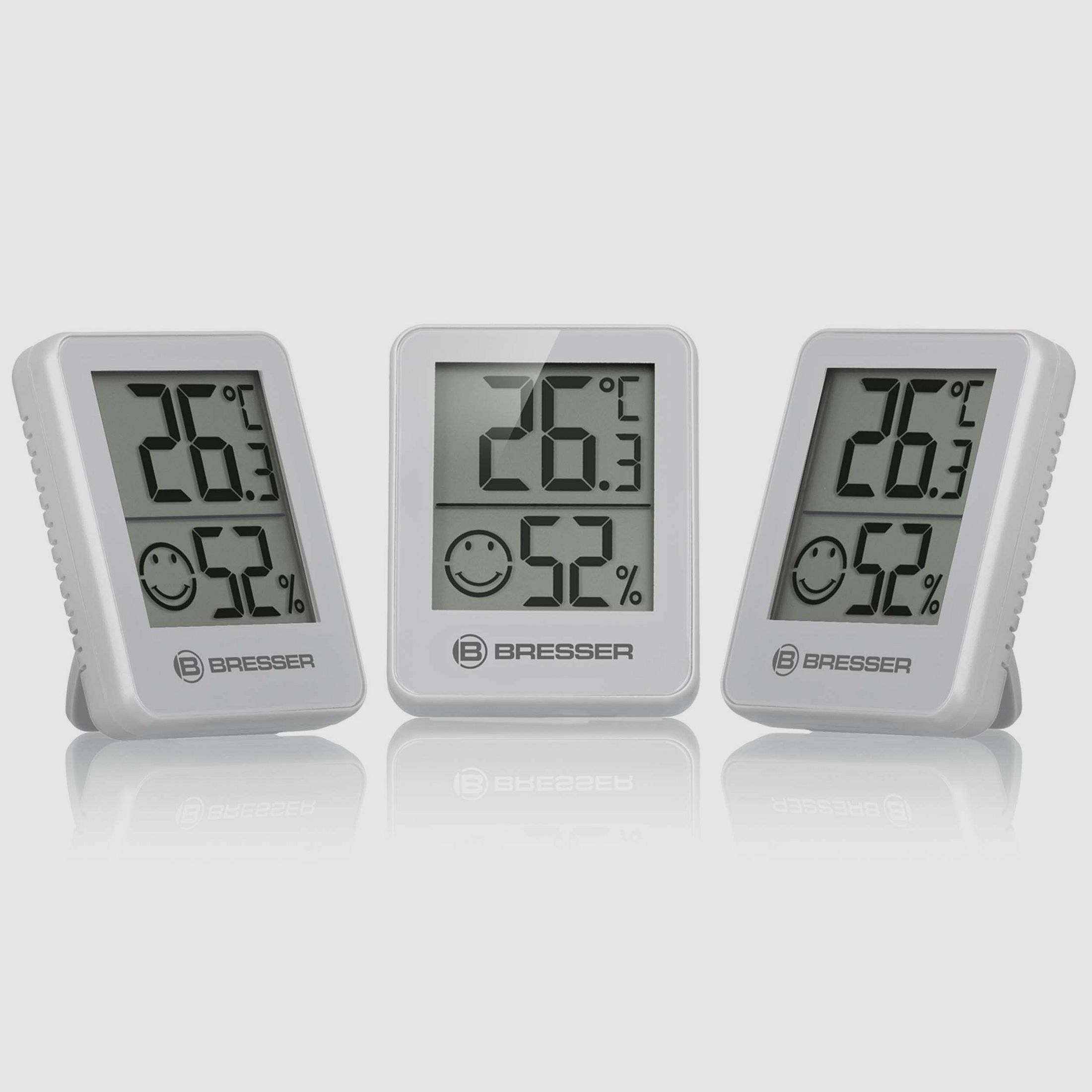 BRESSER ClimaTemp Termo-Higrometr Indykator Zestaw 3-częściowy biały