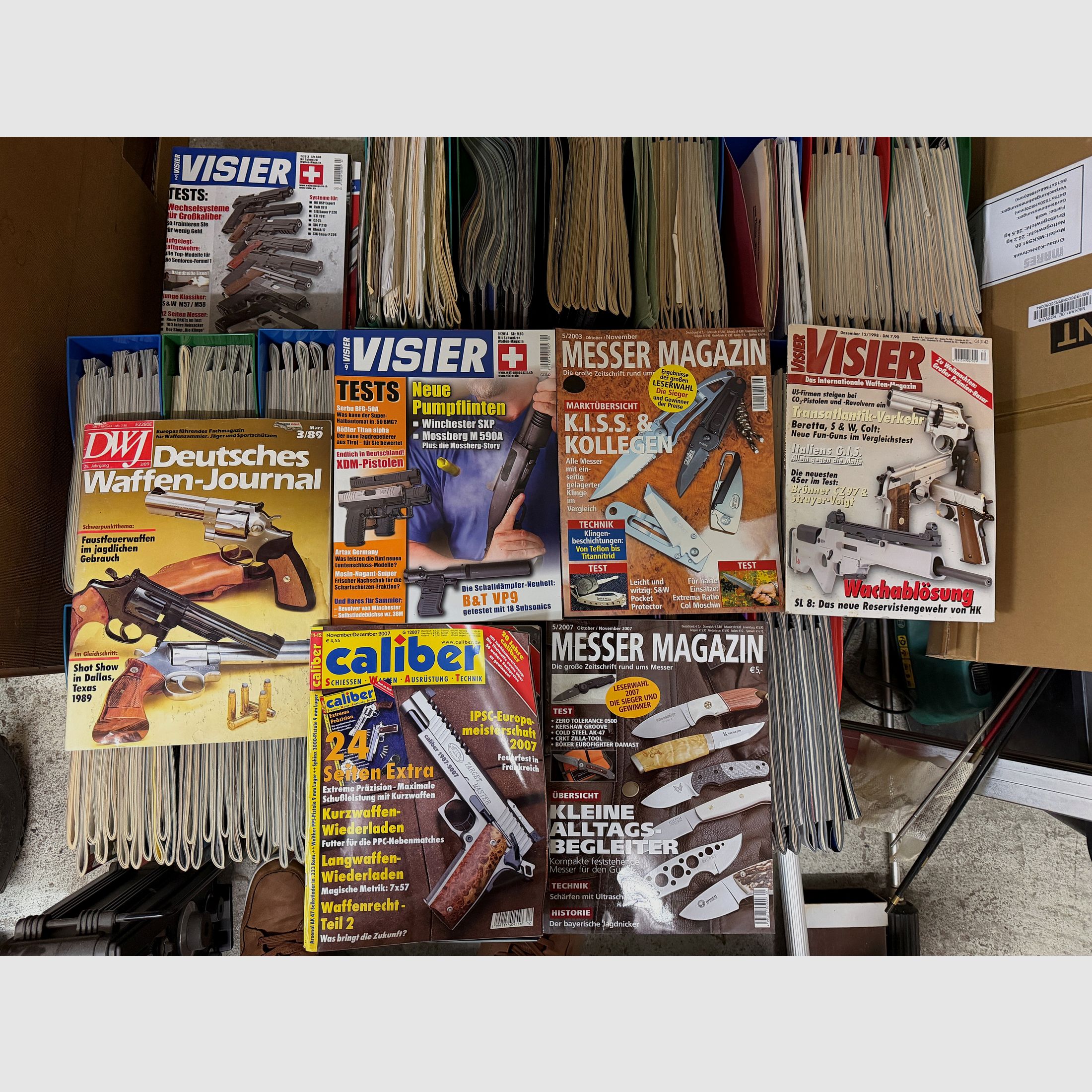 Revistas de caza y armas Caliber DWJ, Visier, Messer Magazin