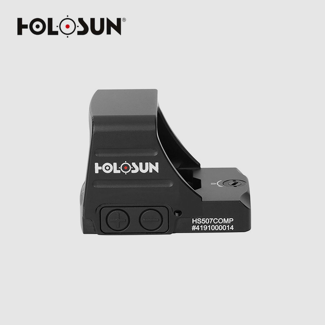HOLOSUN HS507COMP Offenes Reflex Rotpunktvisier + wechselbarem 2MOA Punkt, 8/20/32MOA Kreis Absehen, schwarz, Jagd, Sportschießen Softair, tactical mini