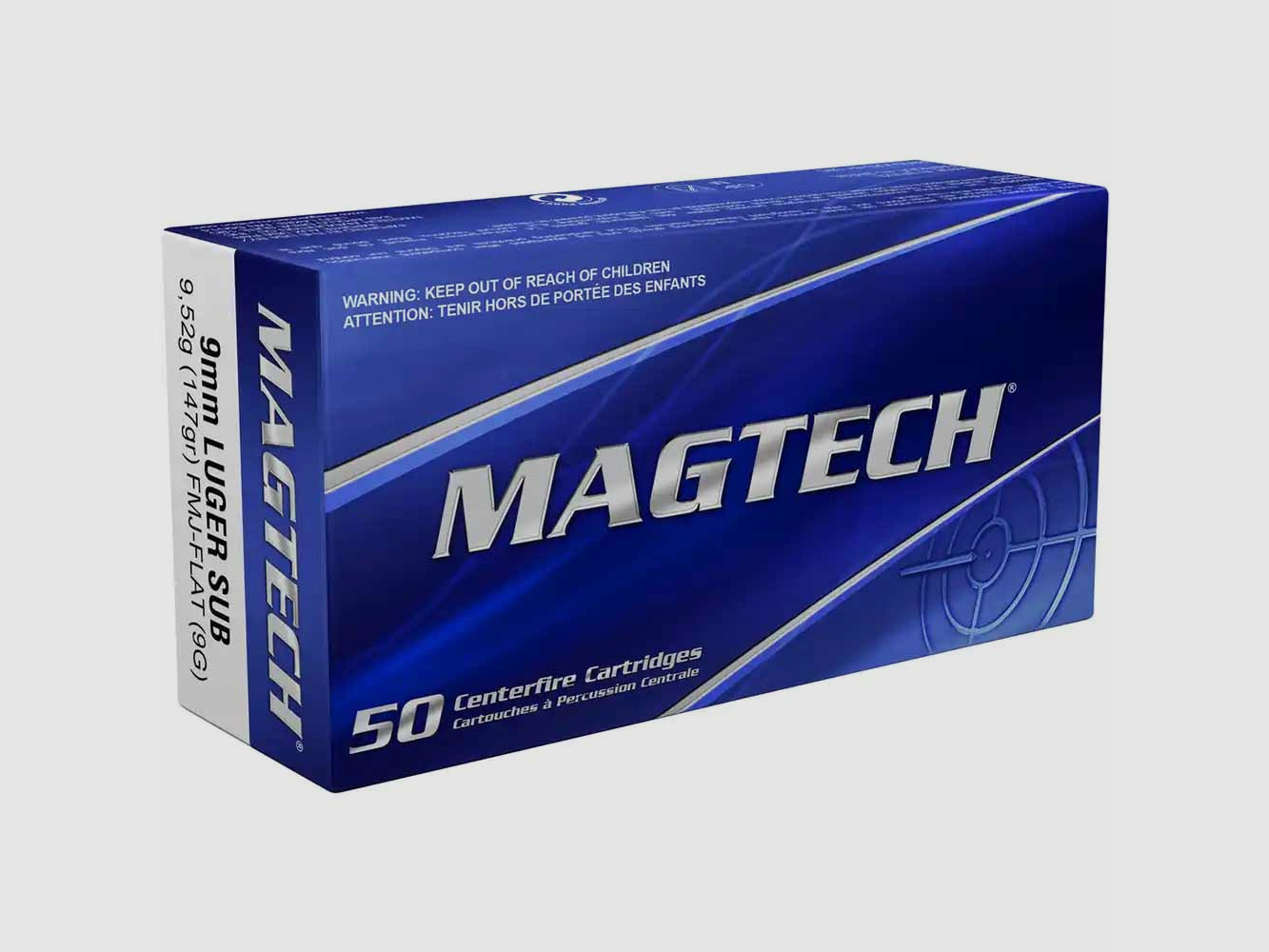 Magtech 9mmLuger 9,52g/147grs Vollmantel Subsonic 50Stk