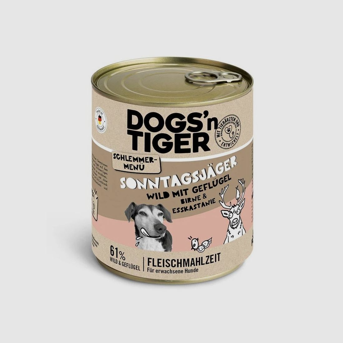 Dogs'n Tiger Hunde Nassfutter Sonntagsjäger Wild & Geflügel 800 g