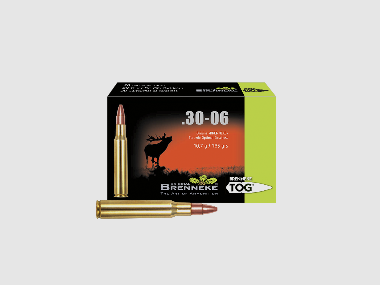 Cartouche de fusil avec projectile TOG – .30-06 Spring., Orig. BRENNEKE TOG 10,7 g VE20