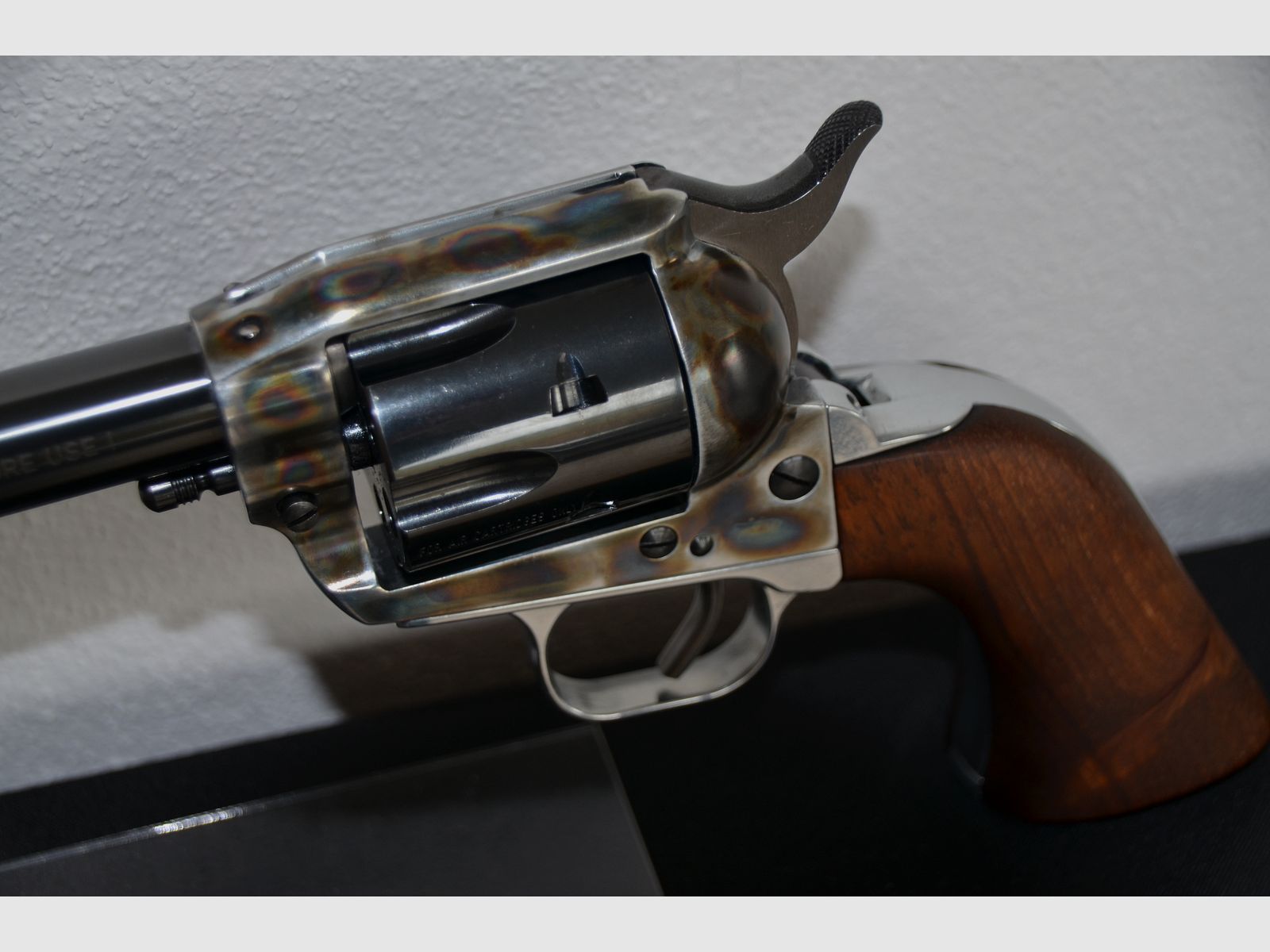 ME Single Action Army LEP Revolver calibro 22  5,5 mm  ---  Unico fatto a mano!  ---  Telaio in ottica acciaio con tempra colorata imitata fatta a mano  ---  Tamburo estraibile!