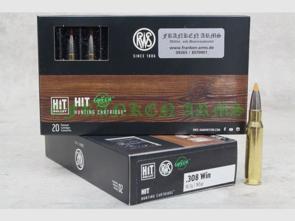 RWS HIT .308 Win. 165gr. 10.7g 20 pieces quantity discounts