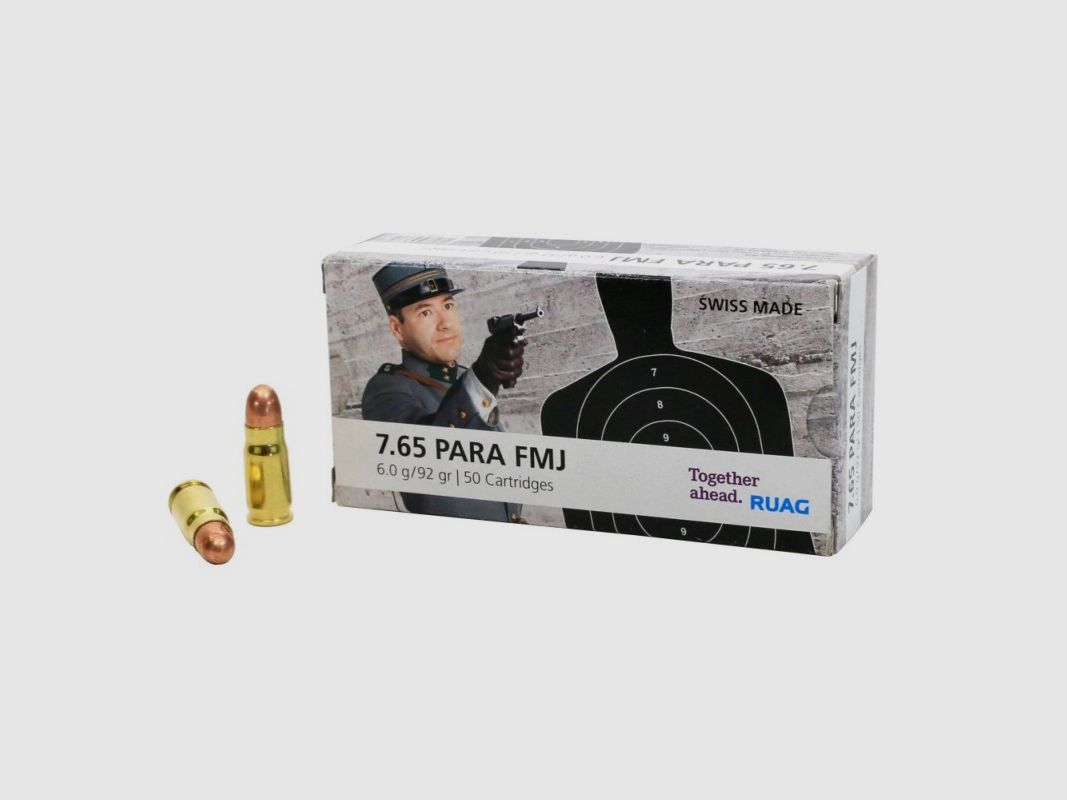 Ruag 7.65 para FMJ 92gr 60G - Box mit 50 Stück