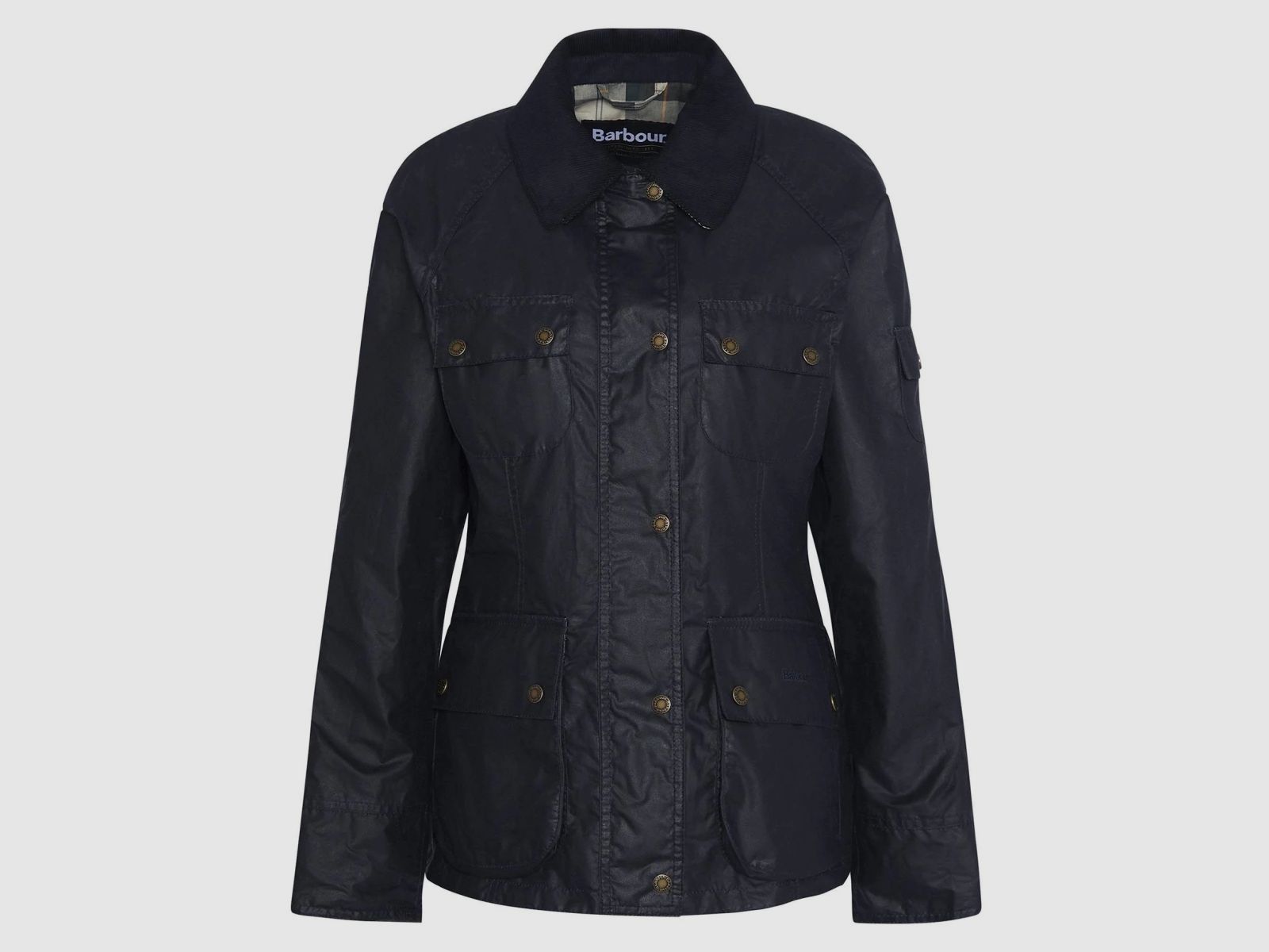 Chaqueta de cera BARBOUR Arlo Utility Royal Navy/Tartán Antiguo