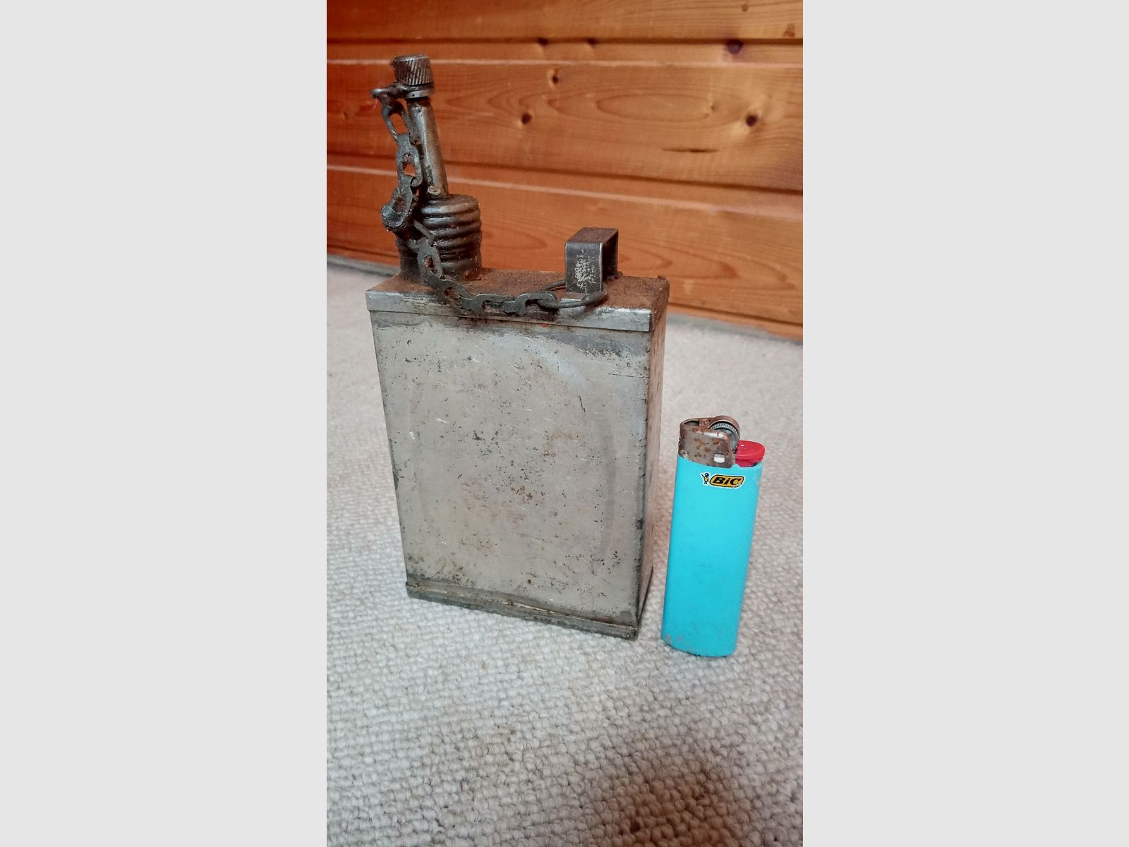 Botella de aceite soviética para ametralladora Maxim de los años 30, probablemente MG M1910