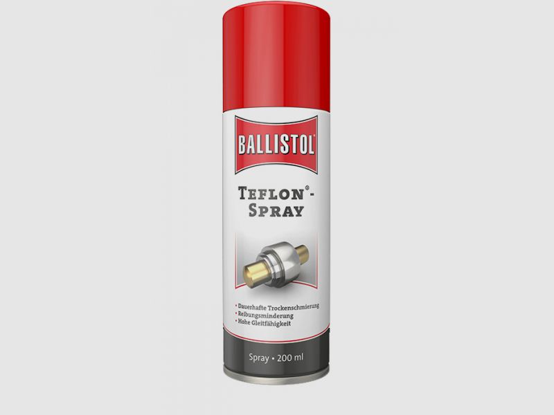 Ballistol Teflon Spray #25600 | 200ml > sauber Trockenschmierung für Lager, Rollen, Bahnen, Schienen