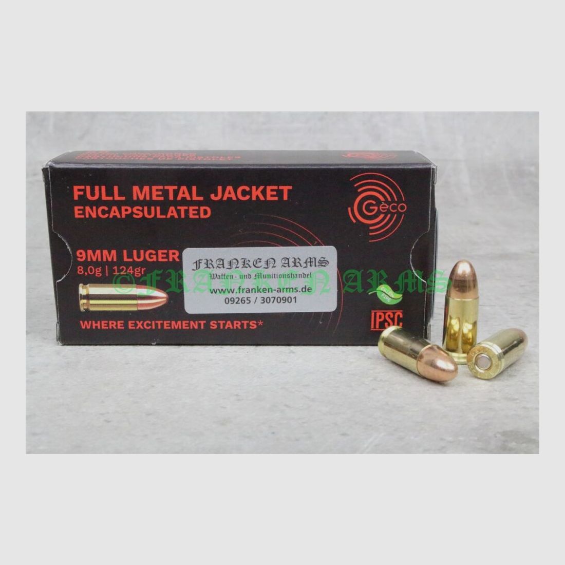 Geco 9mm Luger FMJ SX 124gr. 8.0g 50 pieces tiered prices