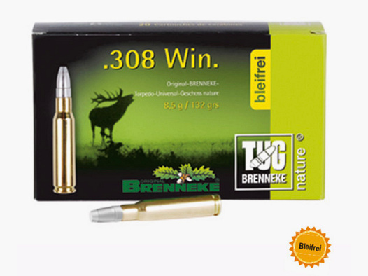 BRENNEKE 44232000 .308 Win. TUG nature+ 9,5g 147gr Bleifrei Langwaffenmunition