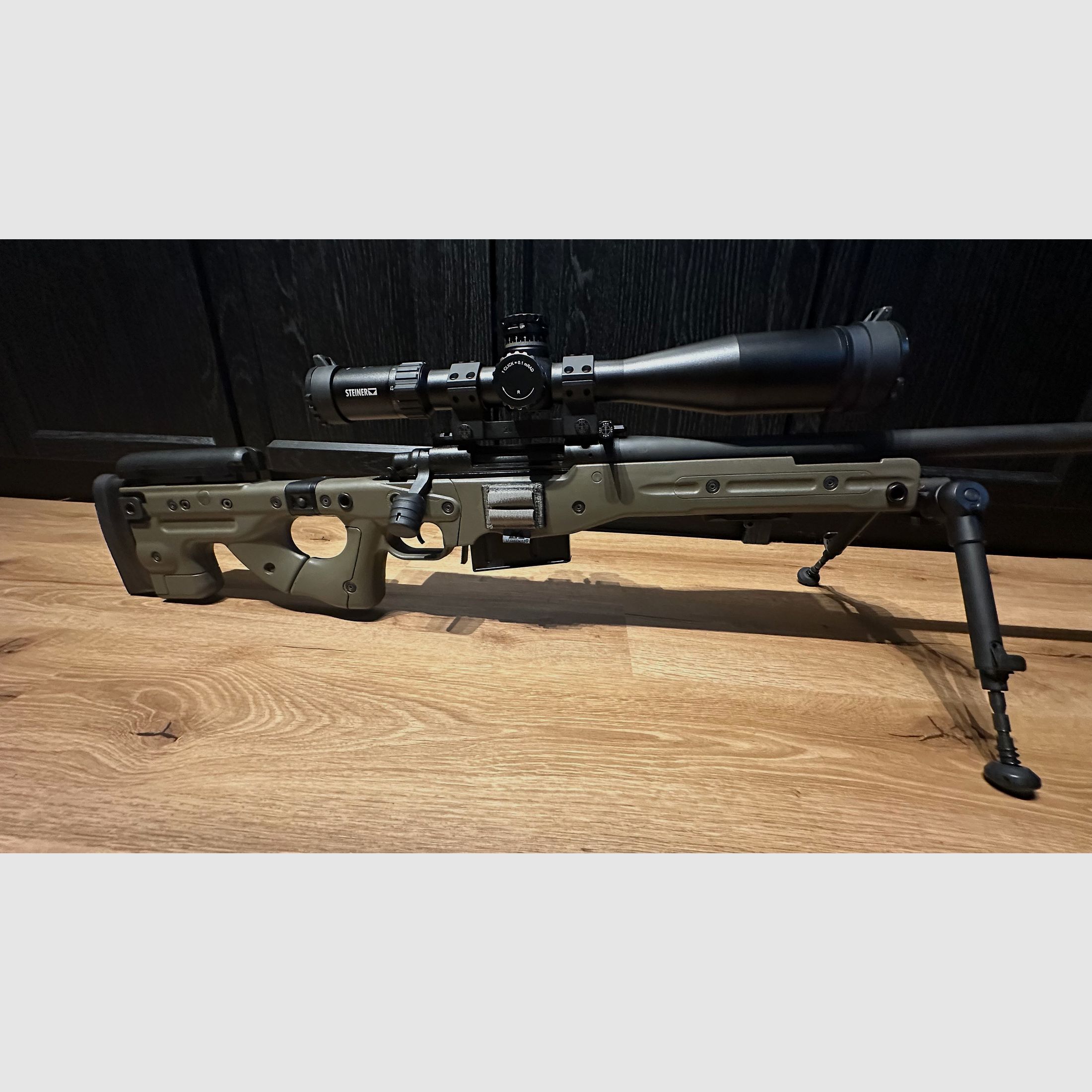Stock Accurracy International AT AICS Steingrau-Oliv, without scope/mount and rifle!